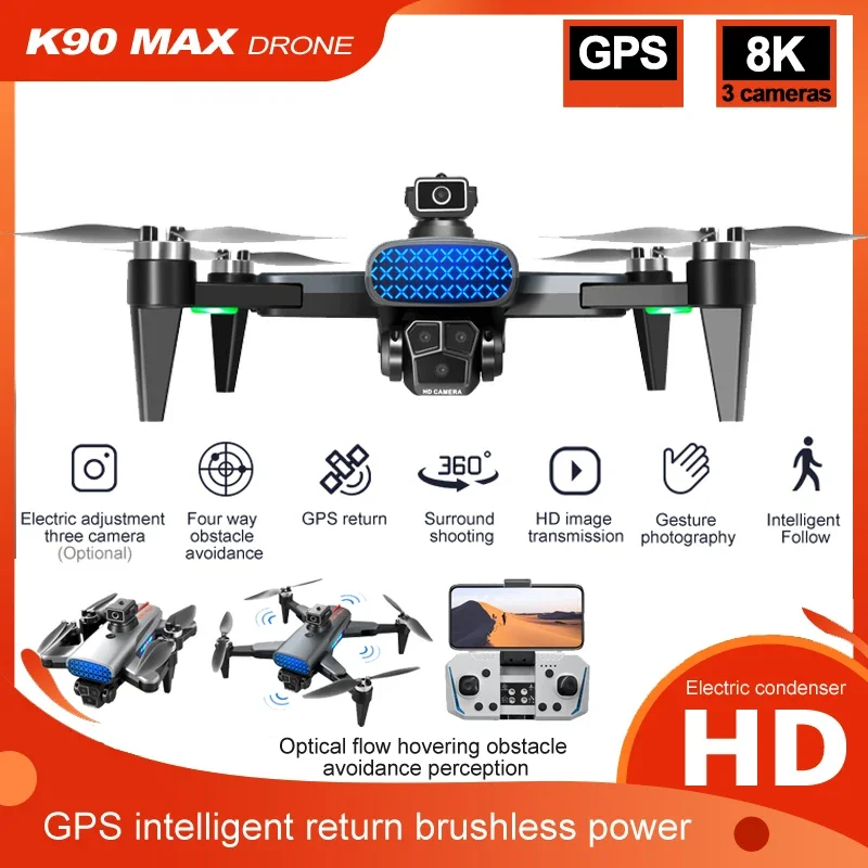 

3 Camera Brushless Motor Drone 5G GPS Optical Flow Localization 360° Avoiding Obstacles Aerial Photography Quadcopter for Xiaomi