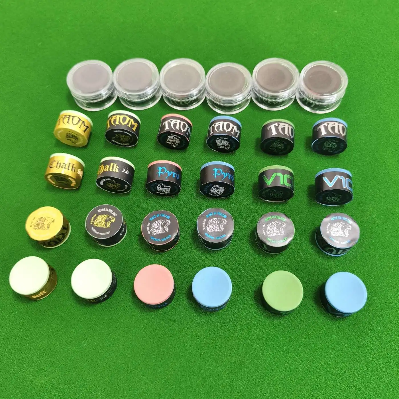 Taom V10 Pyro Professional Billiard Chalk Smooth Low Dust Pool Cue Chalk for Snooker and Tournament Play