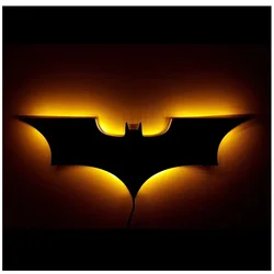 Batmanes-Veilleuse LED multicolore, télécommande, 3D, créative, décoration de la maison, chambre à coucher, lampe de présentation murale