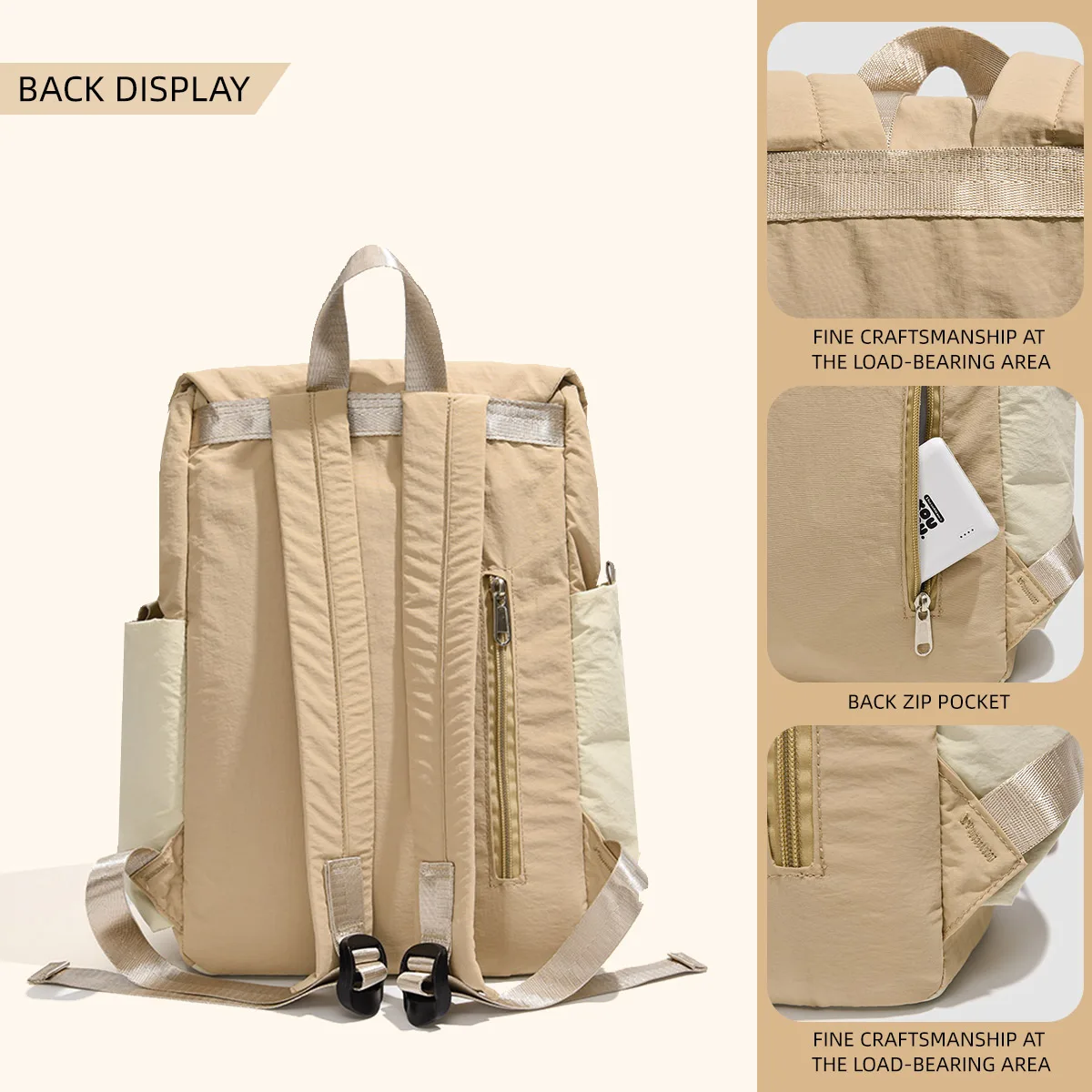 French Saint Levi 2025 New Retro Backpack, Lightweight, Casual, Versatile, Simple Backpack for Men, Travel School Bag for Women
