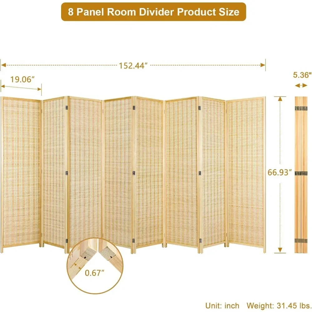 Cloisons et supports de synchronisation pour spanRoom, cloison de bureau pour chambre à coucher et bureau, 5.6 pieds. Écran de confidentialité, clôture naturelle