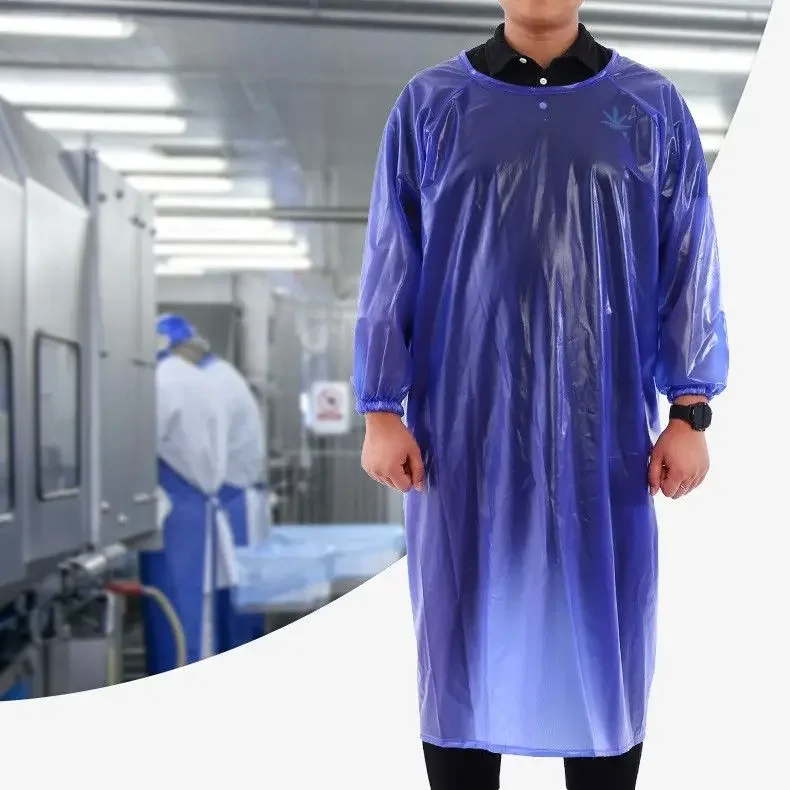 Мужской фартук с длинными рукавами, синий, белый, мастерская с морской рыбой, использование хранения льда