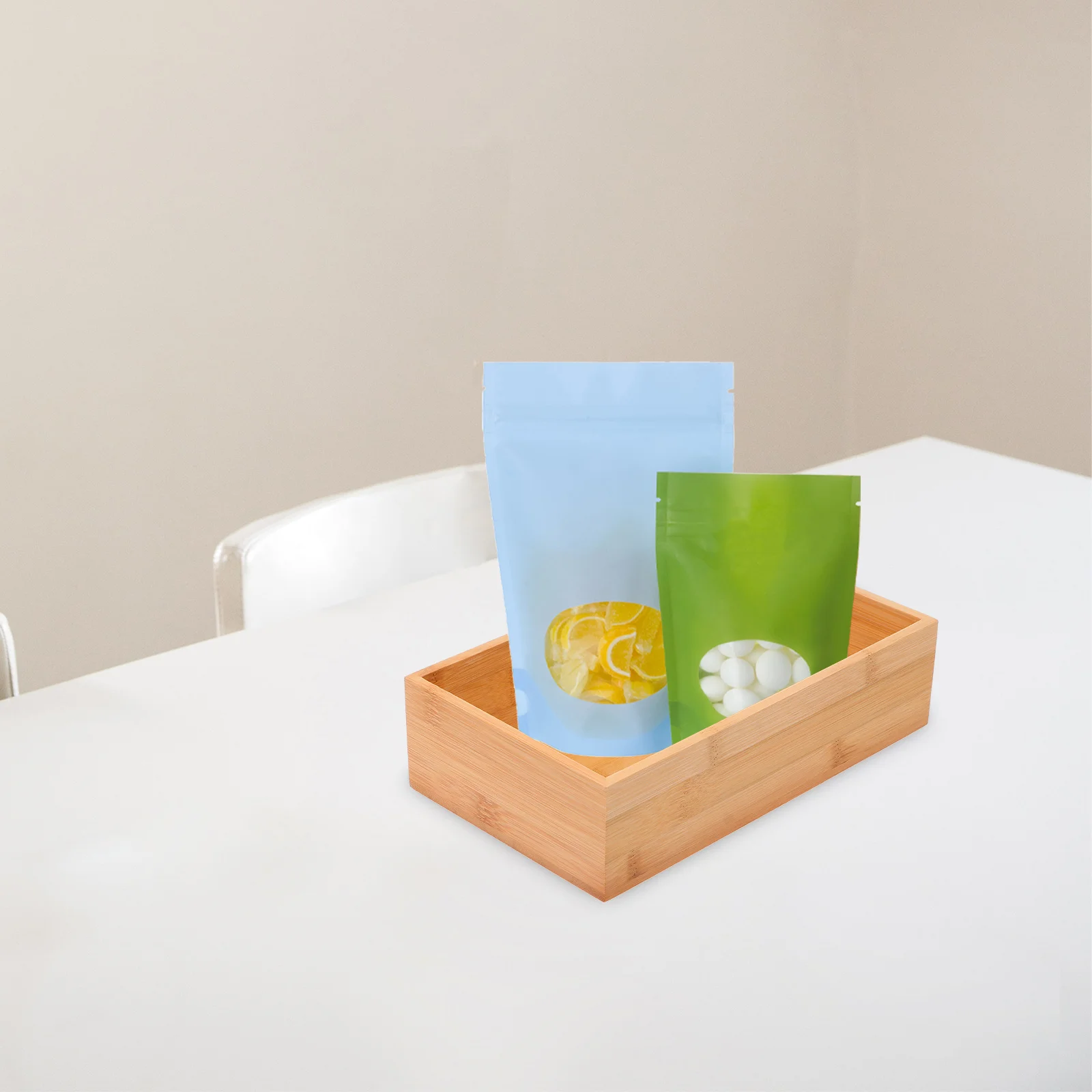 

Refining Bamboo Wood Storage Box Khaki Desktop Decorative Lidless Container Solid Wood Storage Box for Sundries