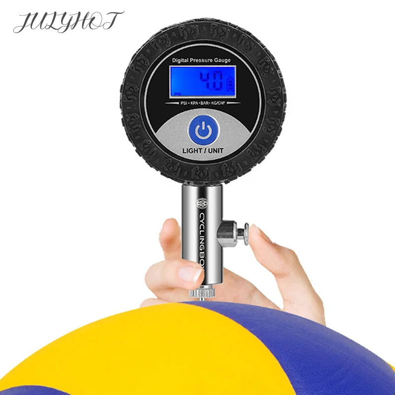 

Ball Pressure Gauge Digital Display Barometer 0-1.4BAR With Rubber Protective Cover For Football Basketball Volleyball