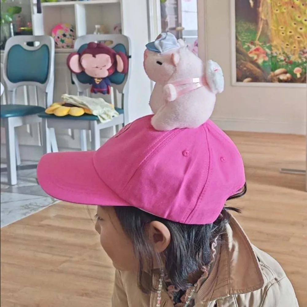 

Breathable Capybara Baseball Cap Adjustable Embroidered Letters Children Peaked Cap Lightweight Cartoon Sunscreen Hat Girls