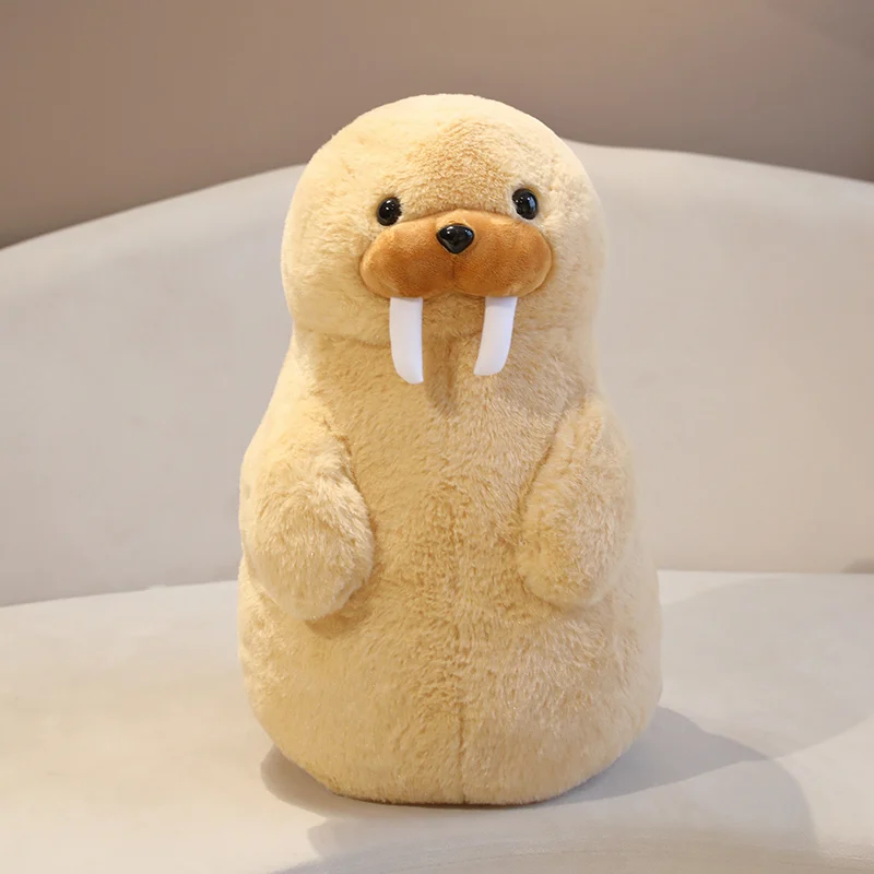 

1pc 35/45cm Kawaii Brown Standing Posture Plush Sea Lion Animal Toys Cute Room Decorations For Kids Sleeping Companion Gifts