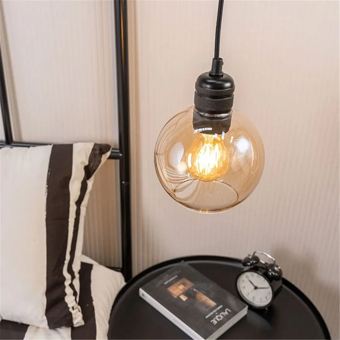 سهلة تناسب 46 مللي متر 47 مللي متر فتح جهاز تبخير زجاجي عاكس الضوء العنبر المدخن رمادي كونياك E27 غطاء المصباح لغرفة المعيشة مُثبتة في السقف ضوء #6