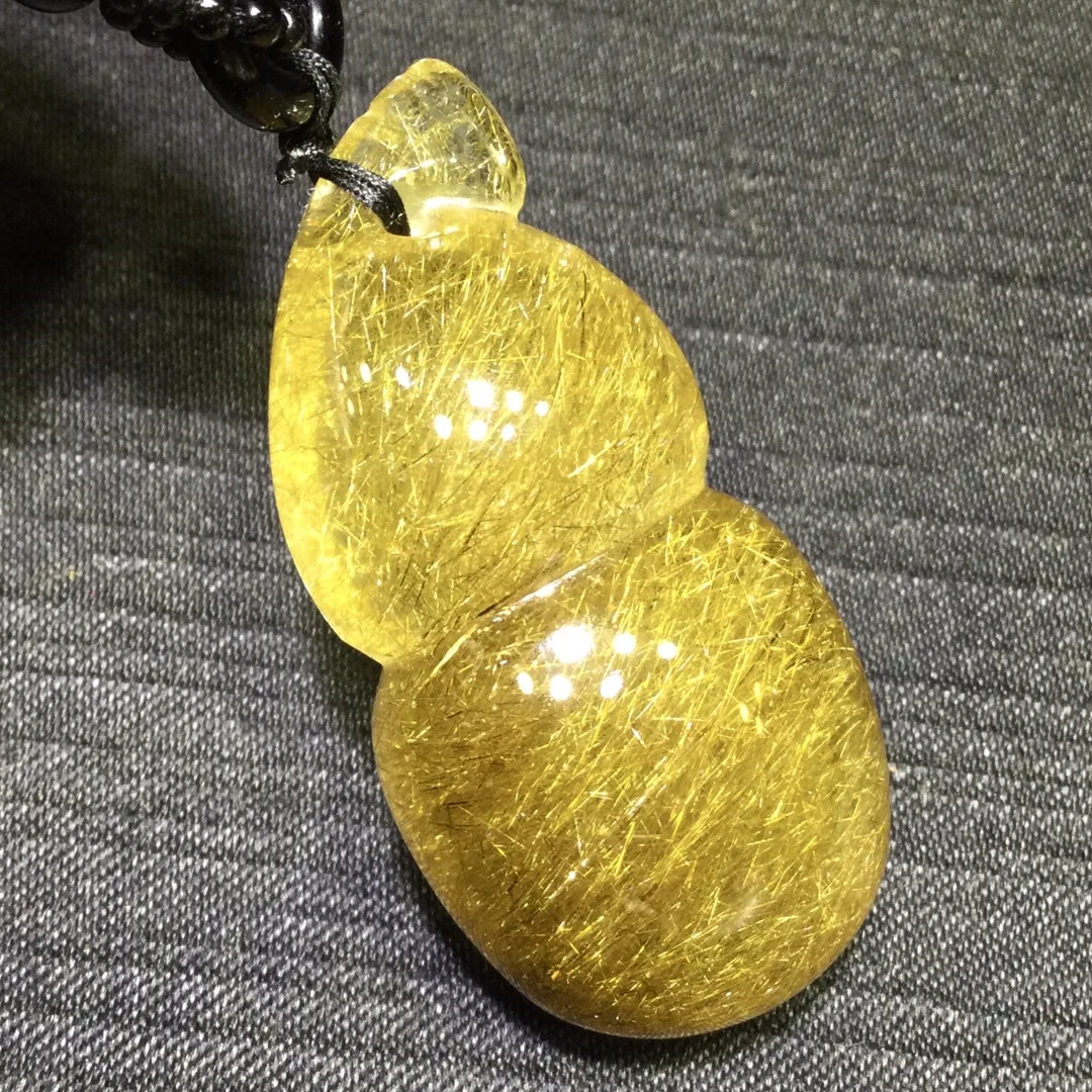 الذهب الطبيعي Rutilated قلادة من الكوارتز برميل زهرة Rutilated الكوارتز مجوهرات 43*21.5*15 مللي متر الرجال النساء البرازيل AAAAAAA