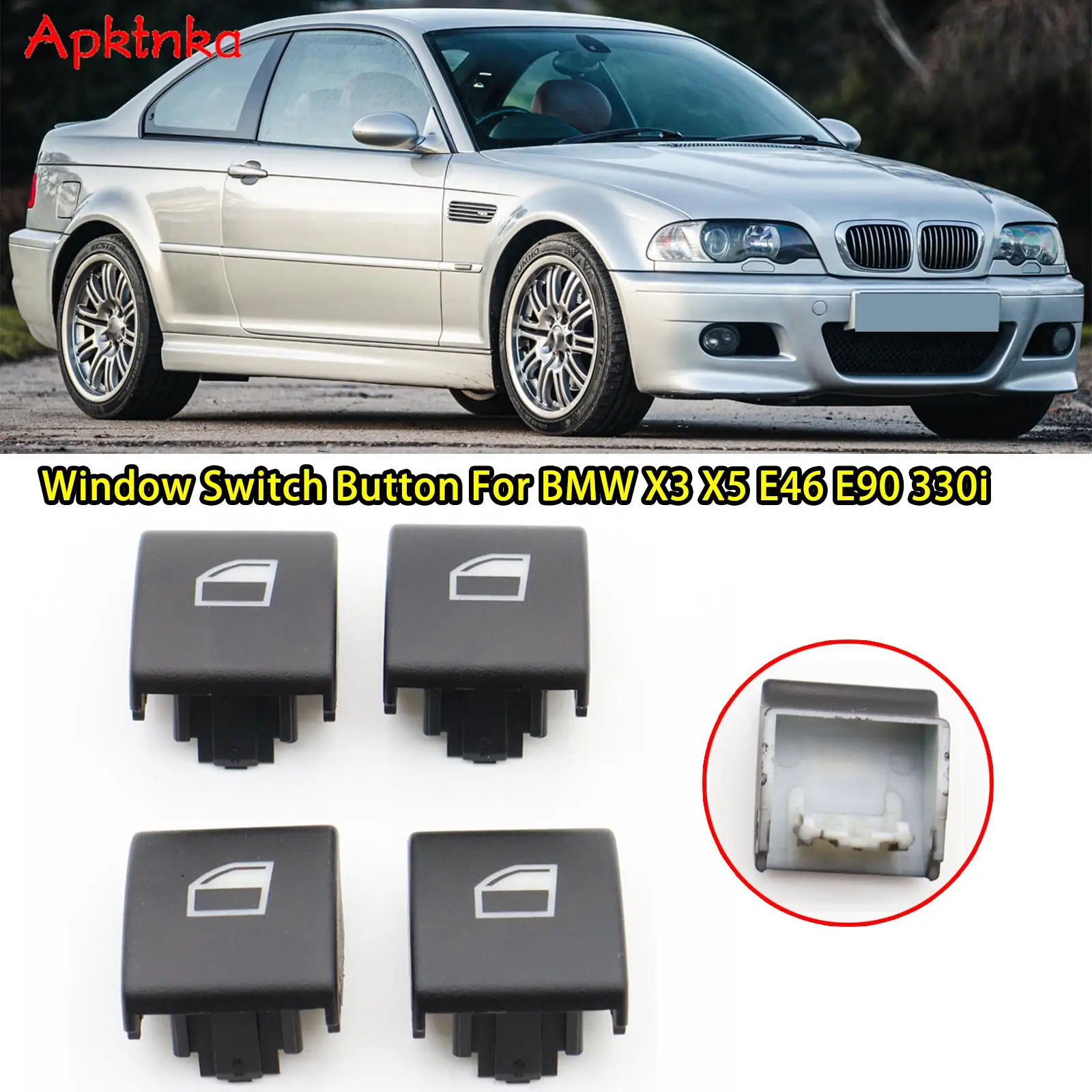 For BMW 3-Series E46 325xi 323i 325i 328i 330i 330xi X5 E53 X3 E83 Car Interior Accessories Power Window Switch Button Cover Cap