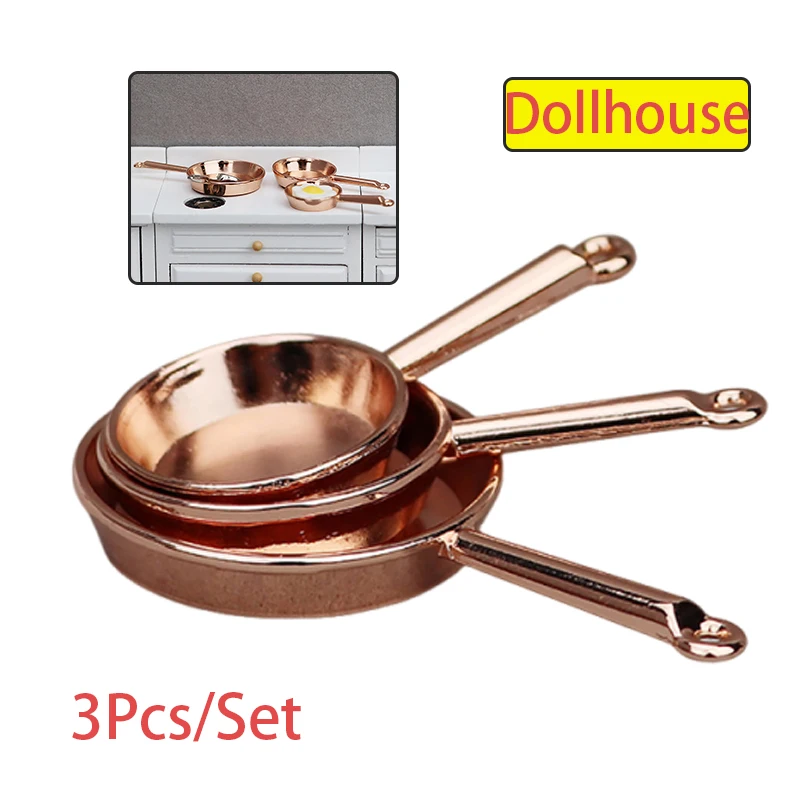 1Set 1:12 Puppenhaus Miniatur Bratpfanne Auflauf Metall Kochgeschirr Küche Modell Dekor Spielzeug Puppe Haus Zubehör