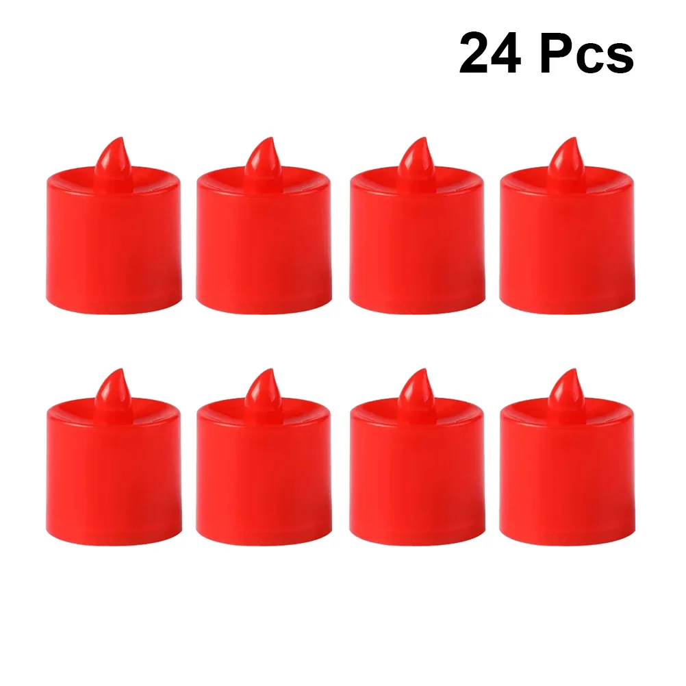 

24Pcs LED Electronic Lights Flameless Red Simulation Candles for Party Wedding Banquet Decoration LED