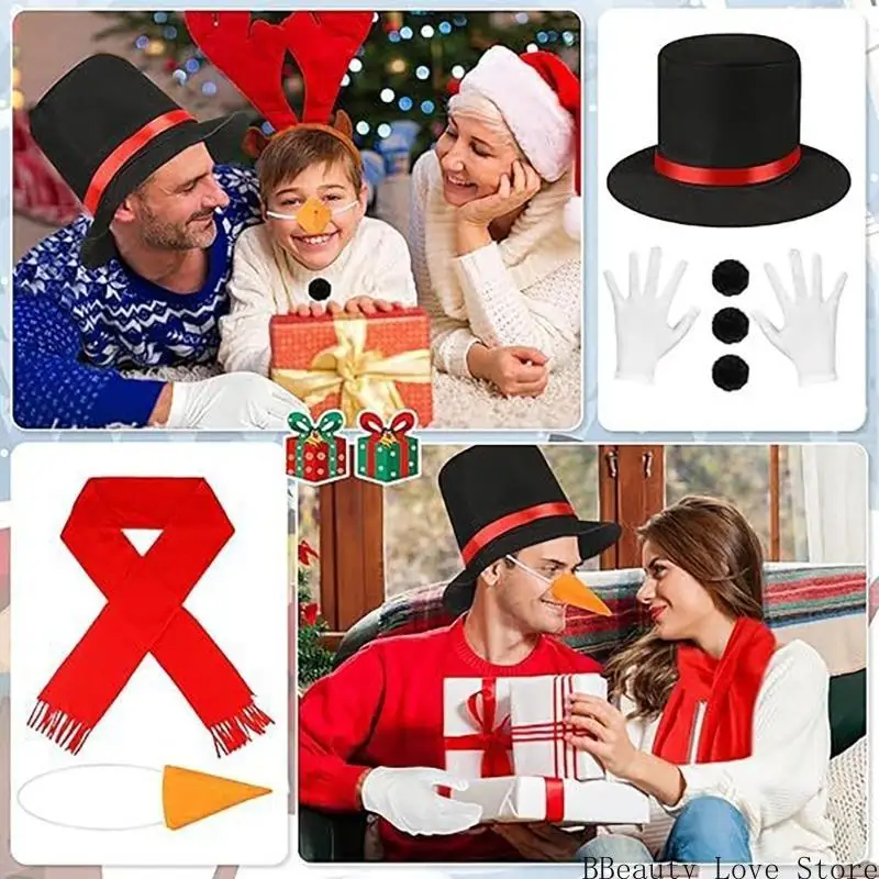 accessori per il gioco natale con il naso a scialle cappello per cosplay dedotti per feste inverno costume da neve