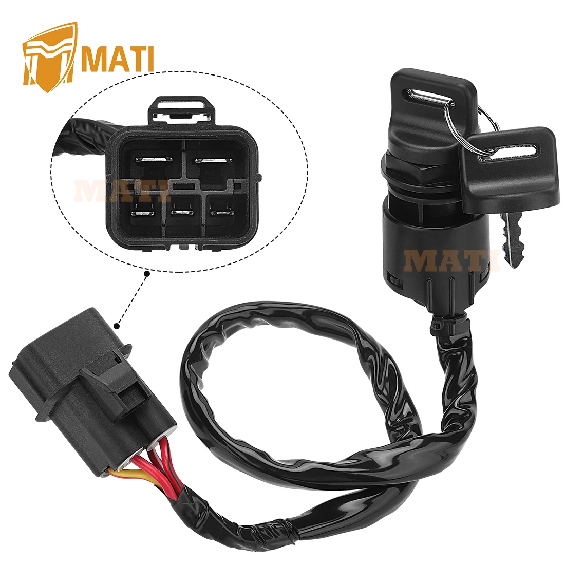 M MATI Fit for 2016-2023 Honda Pioneer 1000 SXS1000M Ignition Key Switch 35100-HL4-A01 35100-HL4-AK1