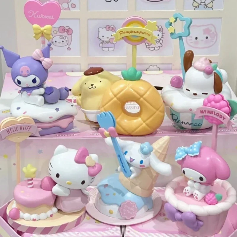 Sanrio Desserts Serie Haft notizen Ornamente Pochacco Cinna moroll Pompon Purin Figur Kuromi meine Melodie Modell Kawaii Spielzeug Geschenk