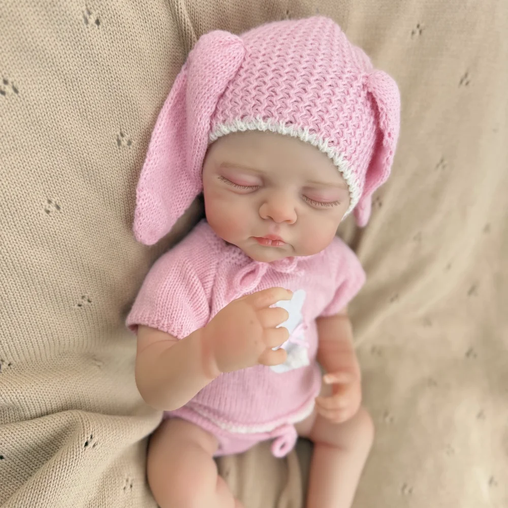 BZDOLL 3D 스킨 아슬립 리본 베이비돌 48CM 19인치, 현실적인 외관의 천 바디, 패션 인형 장난감, 아이들 생일 선물로 이상적