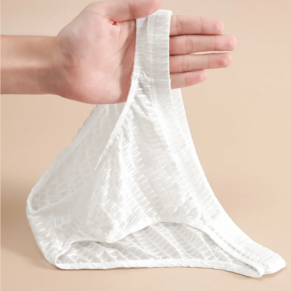 Men See Through Briefs Soft Sleep Underwear Sexy Low-Waist Lingerie Hollow Out Breathable Panties Sexy Torys For Man Underpants