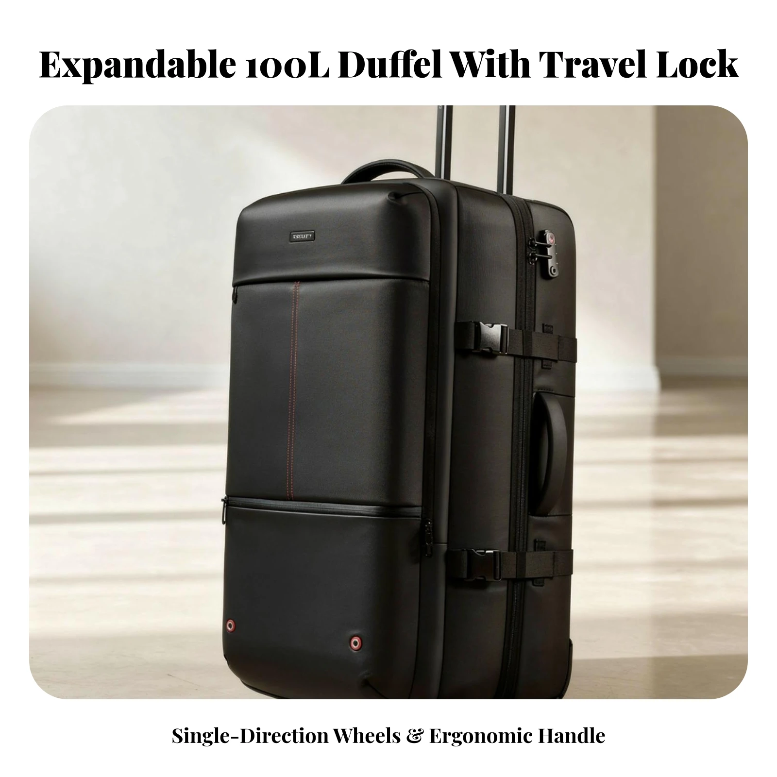 Wheeled Travel Bag with Lock Lock Portable Rolling Travel Bag Wheeled Luggage Heavy-Duty Suitcase with Wheels Water-Resistant