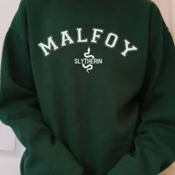 Hoodies unissex com moletom Malfoy House, pulôver de manga comprida, moletom gretinho, outono e inverno, Academia escura, Faculdade