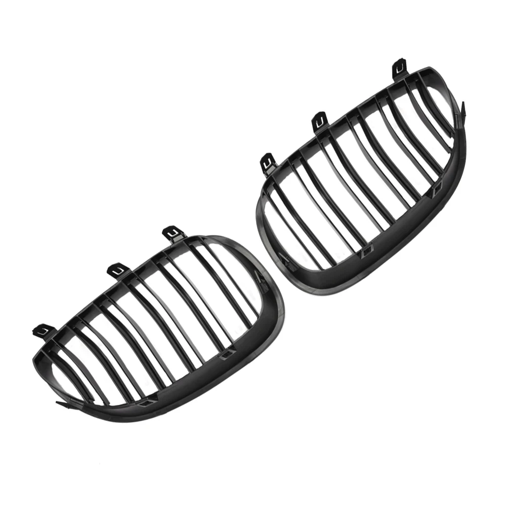 Front Kidney Grille Double Slats Glossy Black For BMW 5 series E60 520i 523i 525i 528i 530i 535i 550i 2003 2004 2005 2006-2009