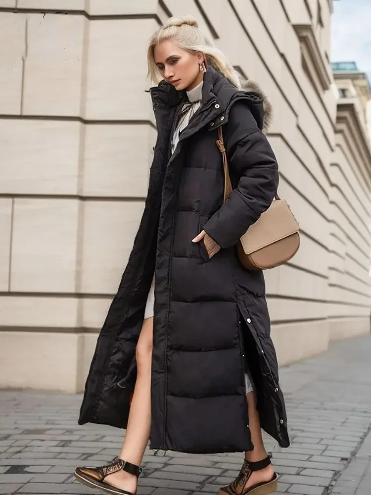 Imagem -03 - Parkas Casual Longo com Capuz Feminino Jaqueta Grossa Cabolsa de Algodão Inverno Outwear Acolchoado Quente à Prova de Vento Nova Moda 2023