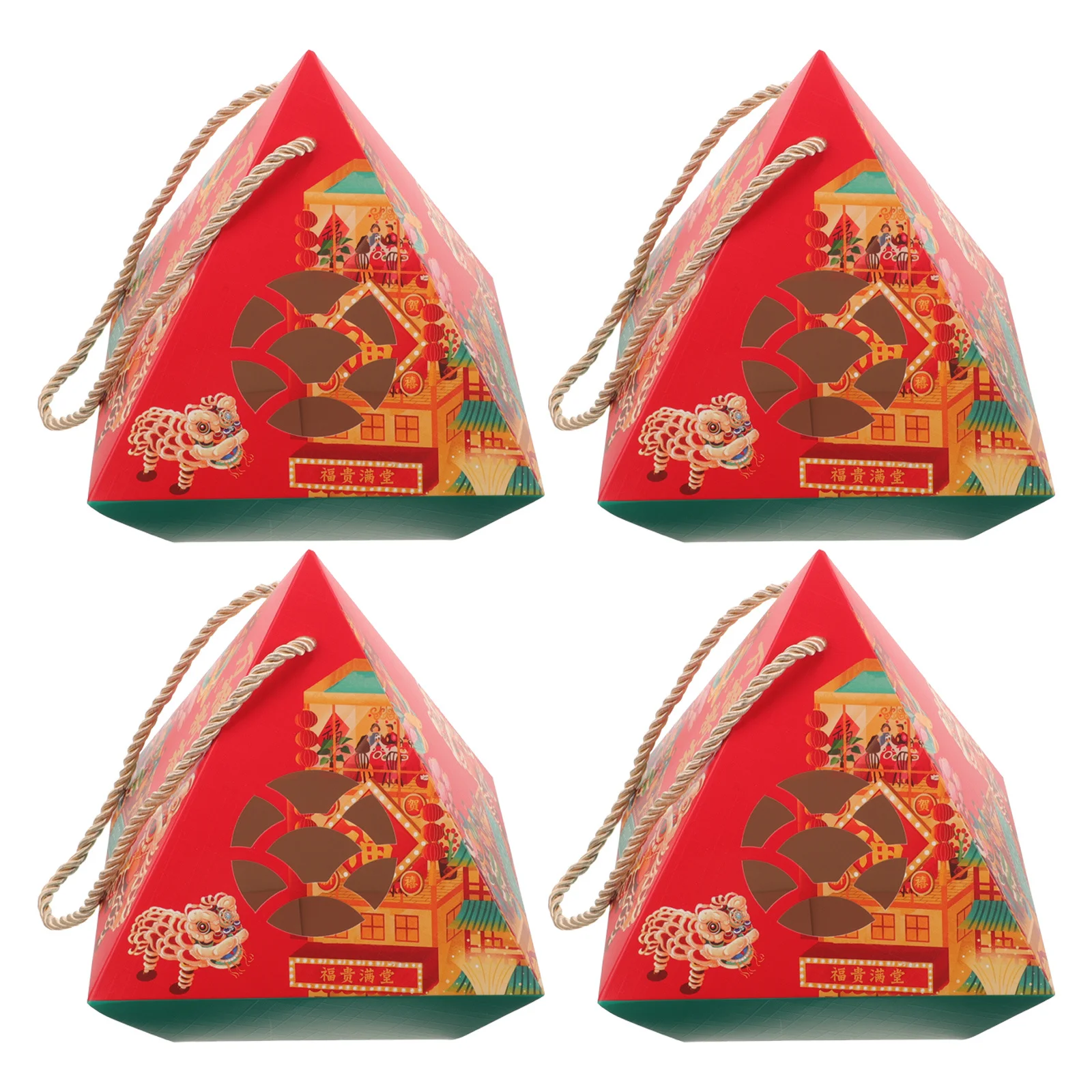 

4pcs New Year Gift Boxes Chinese Candy Box For Holiday Treats Party Favors Birthday Surprise Chinese New Year Goodie Box