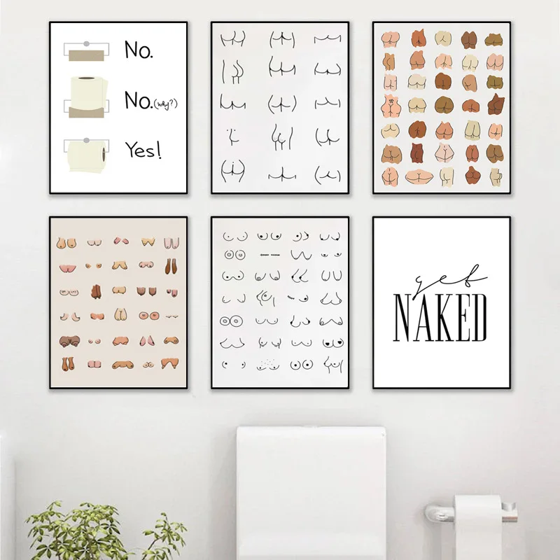 

Nordic Modern Creative Line Hip Poster Abstract Minimalist Art Wall Bathroom Towel Mural Decoration