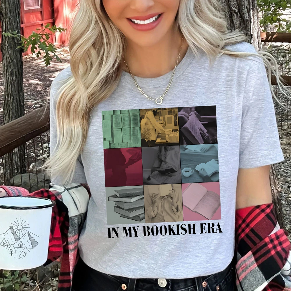 In My Bookish Era T-Shirt Pop Music Lover Shirt for Women Love Books Gift for Her Womens Clothes Literary Vintage Women Clothing