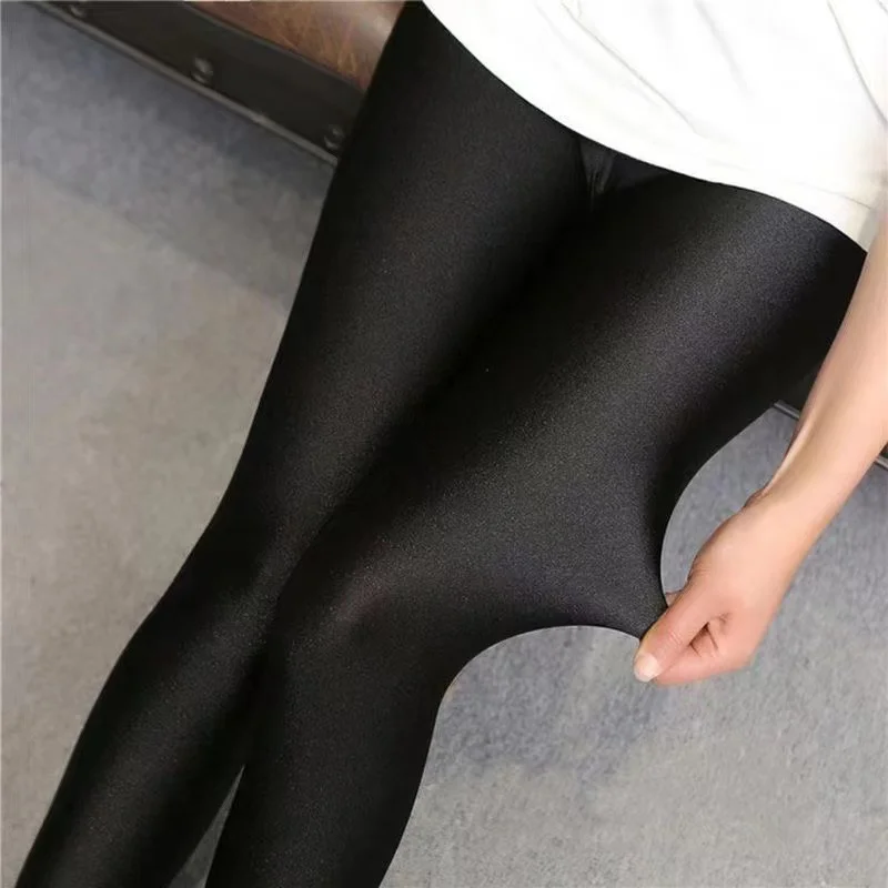 Glossy pants super thick imitation lamb cashmere artificial velvet leggings winter warm pants