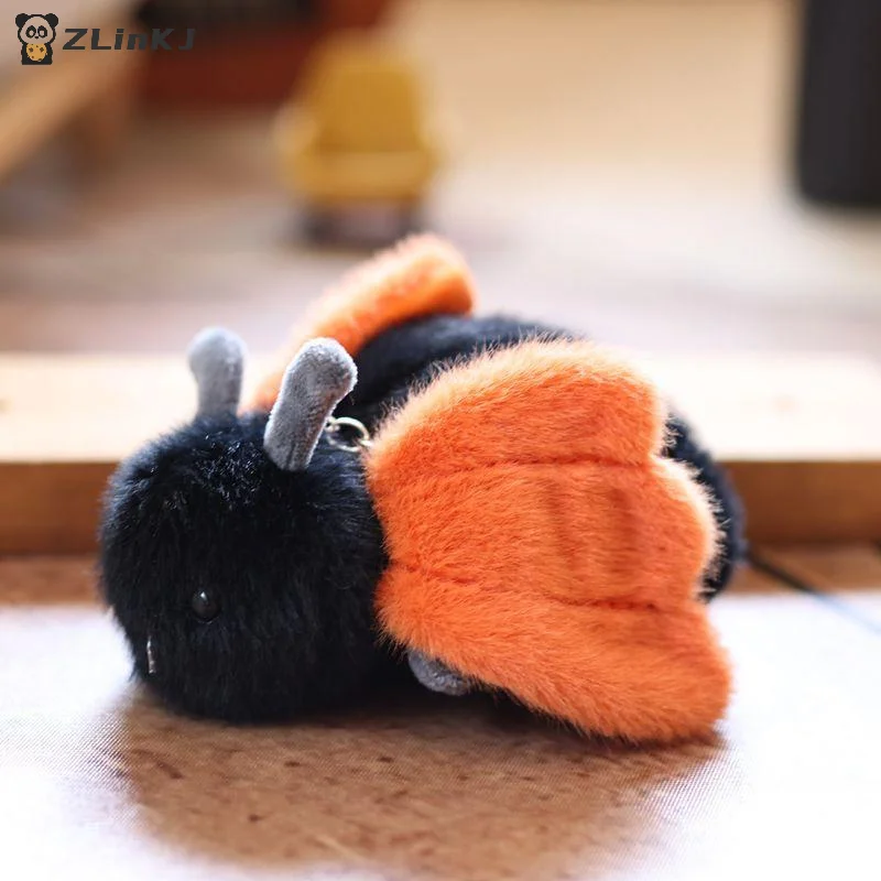 ▶1PCS Small Insect Animal Plush Toy Doll Keychain Cute Snail Bee Creative Stuffed Doll Bag Pendant Keyring Birthday Gift