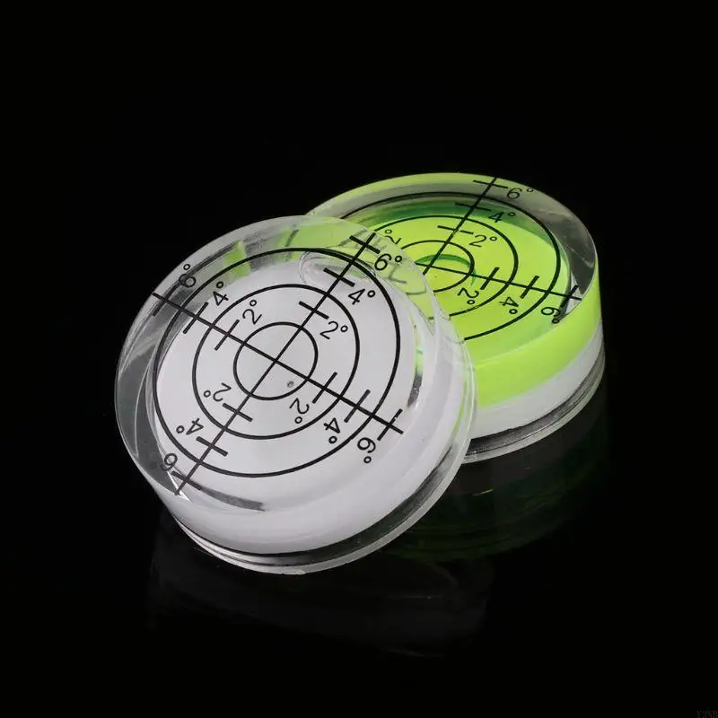 Y3NB 2 Pieces Bubble Spirit Level Circular Degree Marked Surface Level Inclinometers