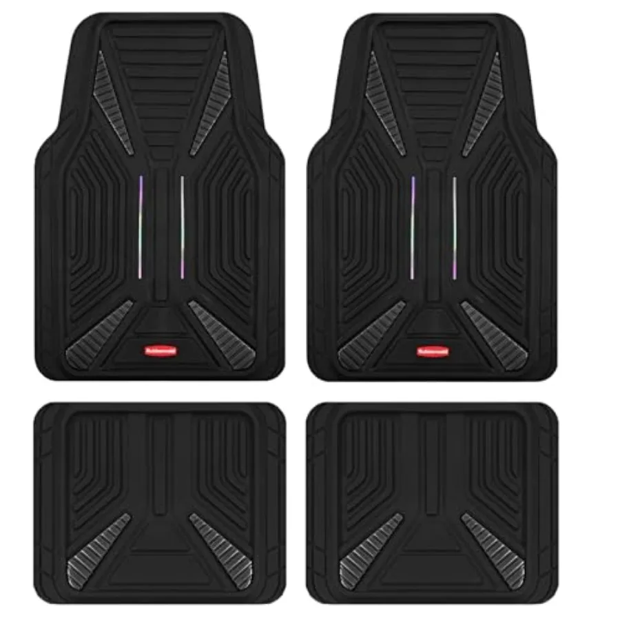 

Car Mat Full Set, Universal Trim-to-Fit Heavy-Duty Car Floor Mats 4-Piece Set for All Weather Protection Durable Rubber Mat for