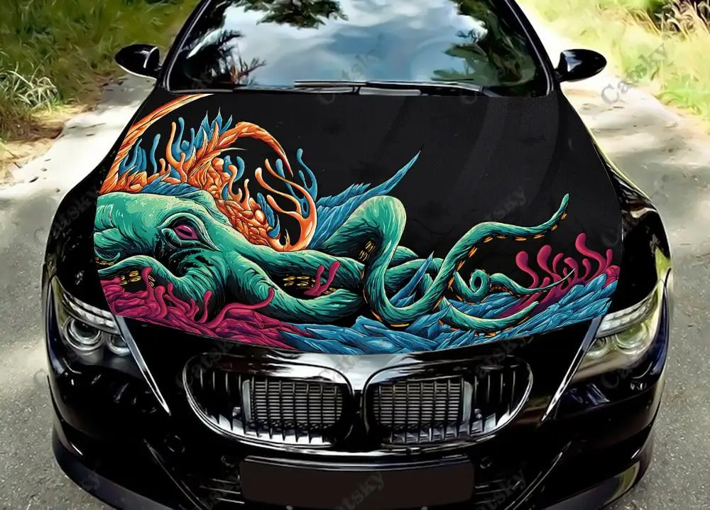 

Octopus animal Car Hood Decal Vehicle Decals Vinyl Sticker Auto SUV Wrap Stickers Truck Graphic Cars Bonnet Vinyls