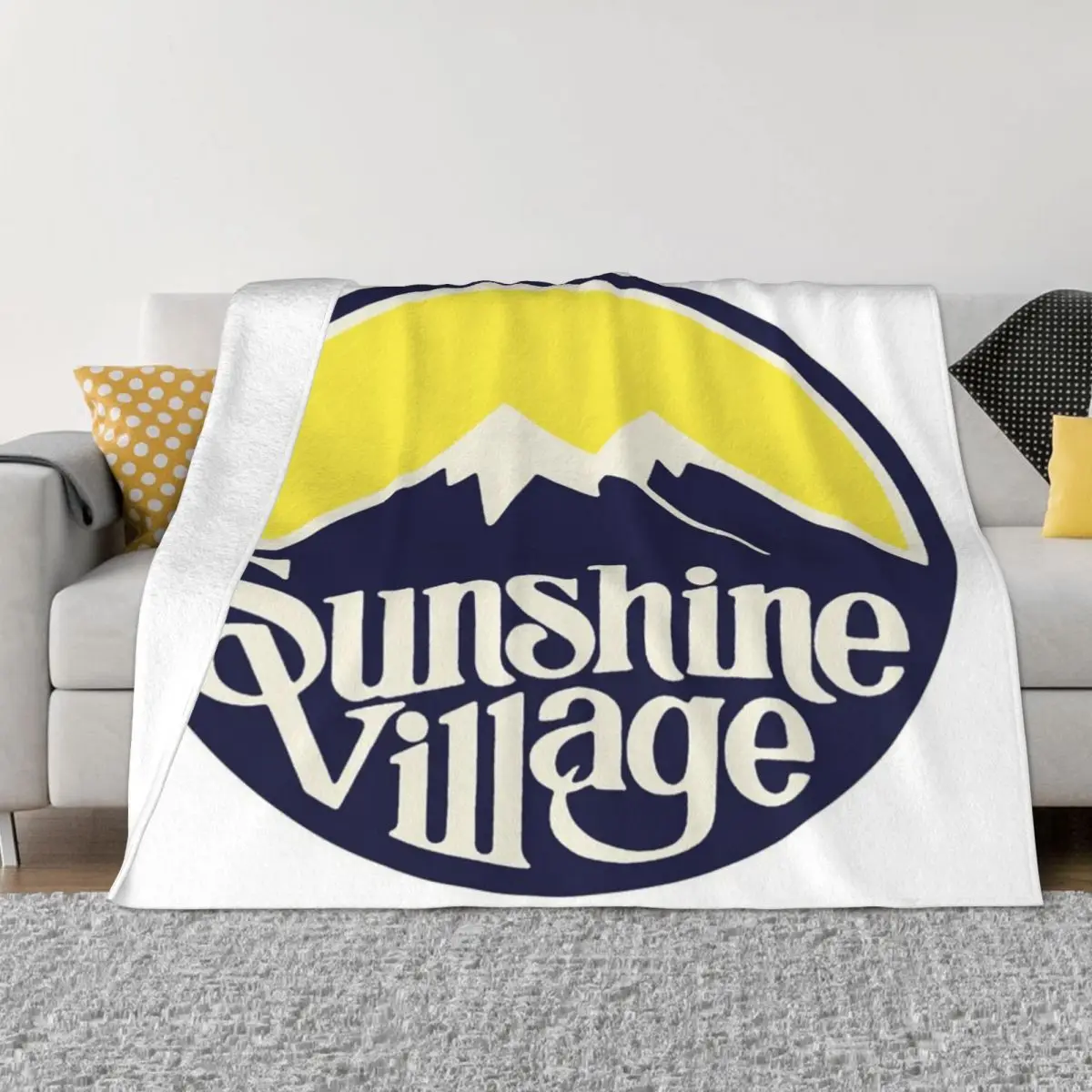 Sunshine Village Banff Vintage Ski Blanket Four Seasons Kawaii Animal Breathable Warm Throw Blanket Bedding Bedroom Quilt