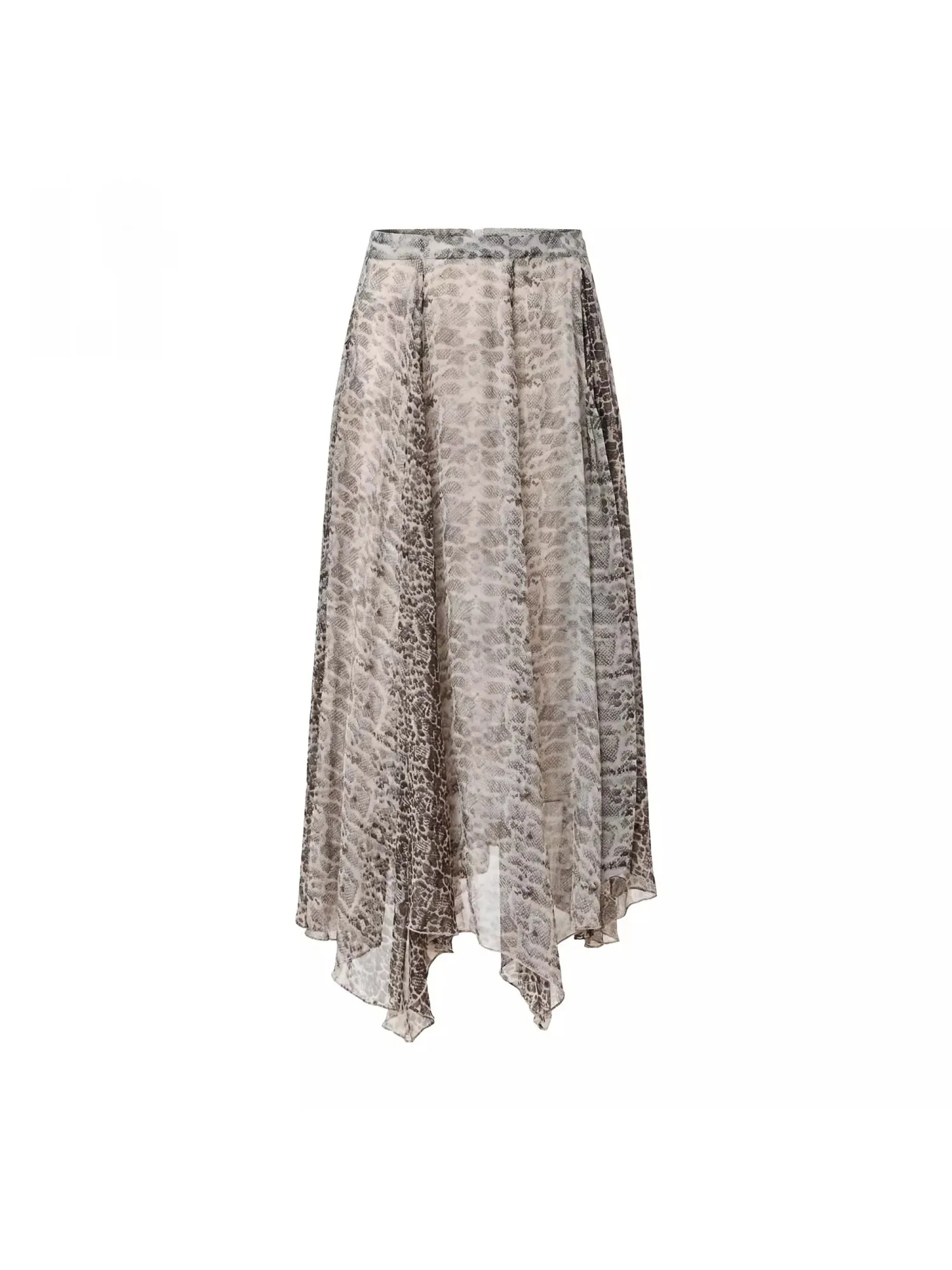 

Асимметричная юбка из тюля с принтом, с завышенной талией, повседневная, женская, модная, весна-лето, новинка, универсальная, средней длины