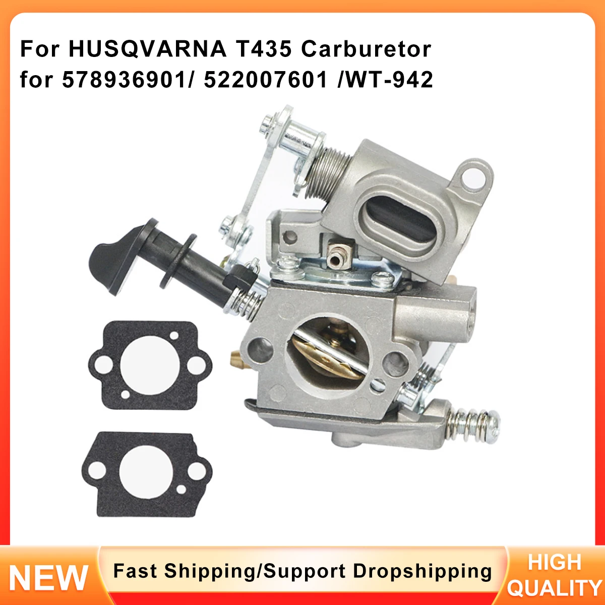 

Replacement Carburetor for Husqvarna T435 Chainsaw, Fits Part 578936901 522007601 & WT-942