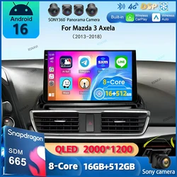 Android 16 Carplay Auto Car Radio For Mazda 3 Axela 2013-2018 Stereo GPS Navigation Multimedia Video Player Autoradio Head Unit