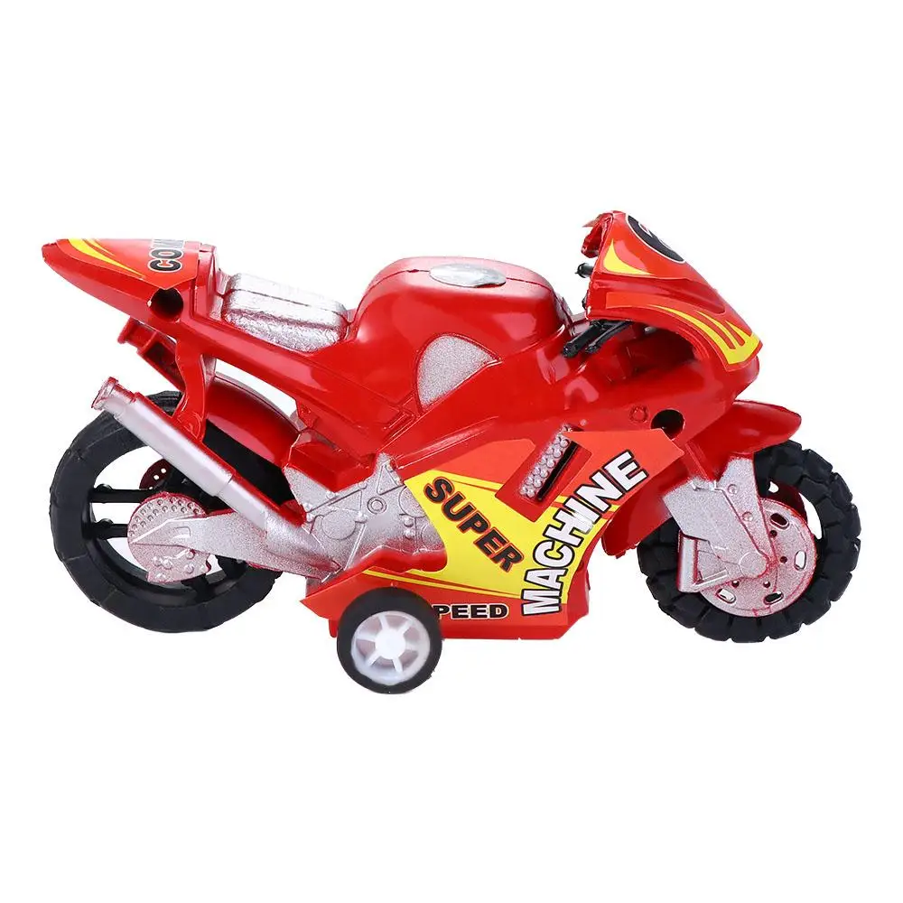 Il miglior regalo per bambini per ragazzi Mini moto giocattolo in plastica a quattro ruote Tirare indietro modello di moto per auto Modello di moto