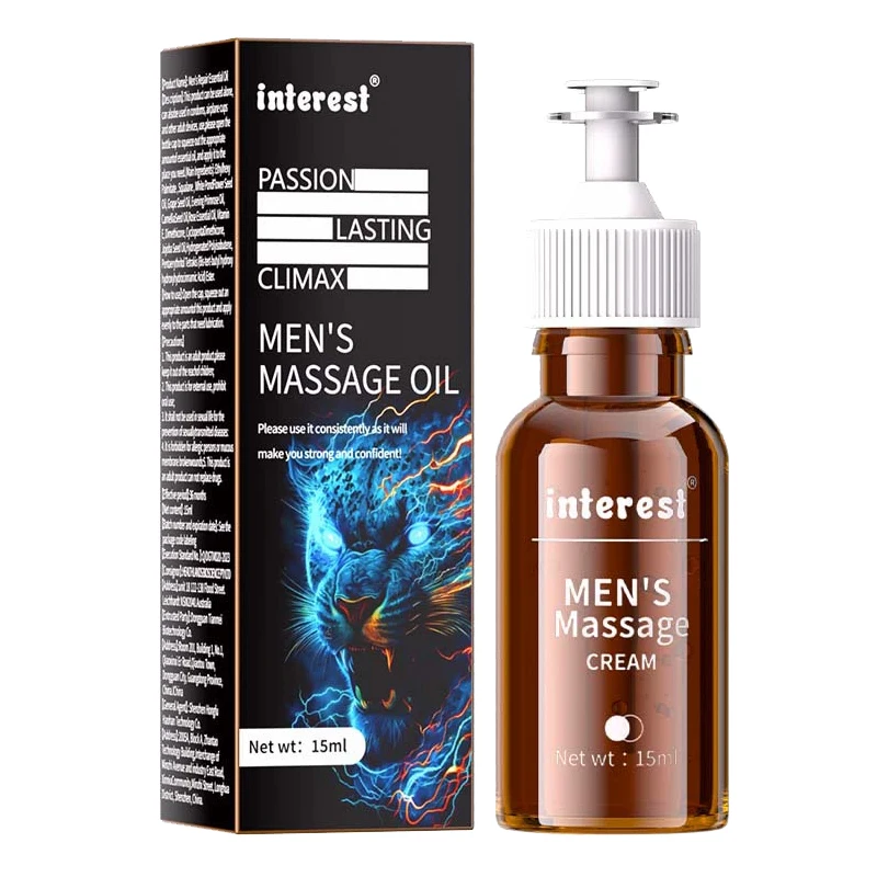 15 مللي الرجال العناية بالقضيب زيت طبيعي توسيع وسماكة إصلاح كريم كبير ديك الانتصاب زيت التدليك سماكة مستمرة