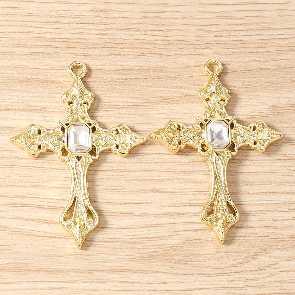 Tusember 5 Stück 39*54mm Gothic Steampunk Kreuz Anhänger Charms Passend für Original Armband Halskette Damen Schmuckherstellung Geschenke – Detail 9