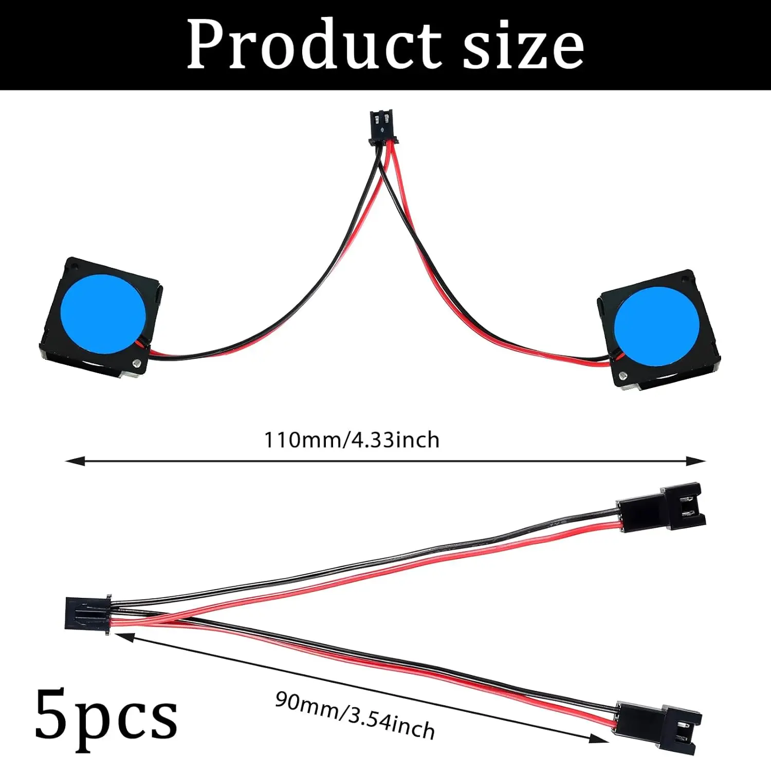 3/5/10 قطعة أجزاء طابعة ثلاثية الأبعاد Hotend مروحة التبريد كابل التوصيل الموازي 2pin XH2.54 محطة أنثى إلى ذكر موصل خط