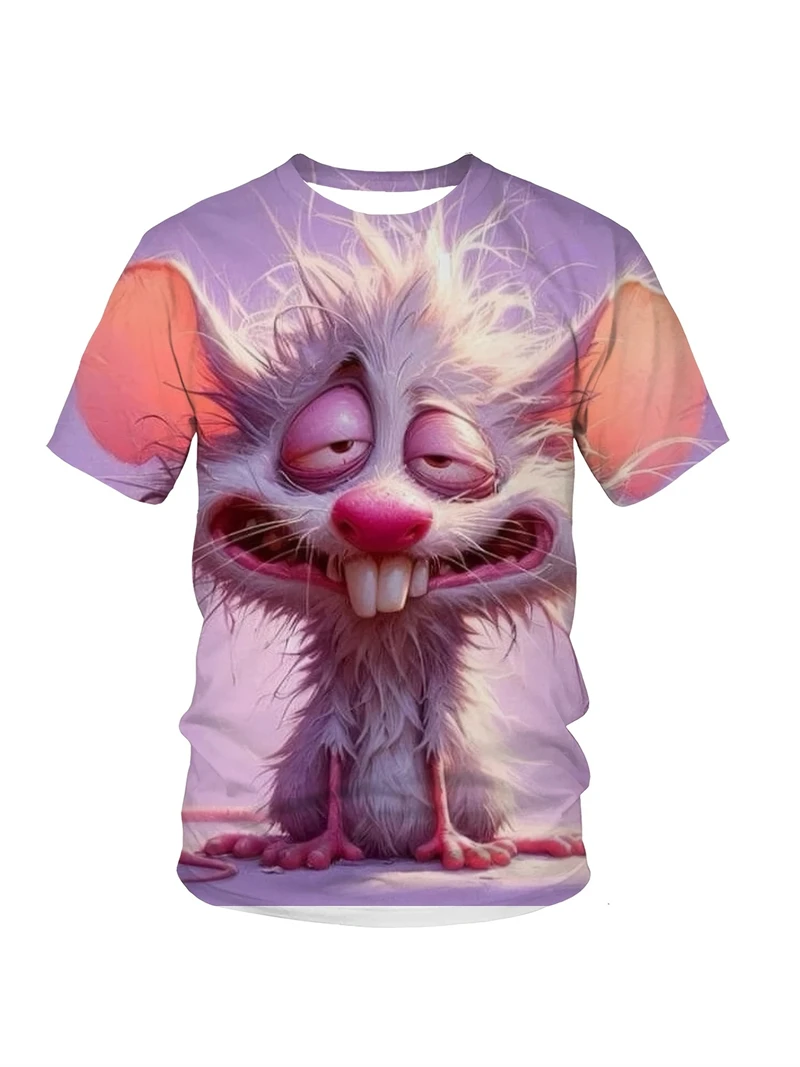

Novelty Animal Pattern T-Shirt For Men Women Funny Animal 3D Printed T Shirts Summer Loose Short Sleeved Tops Casual Party Tees