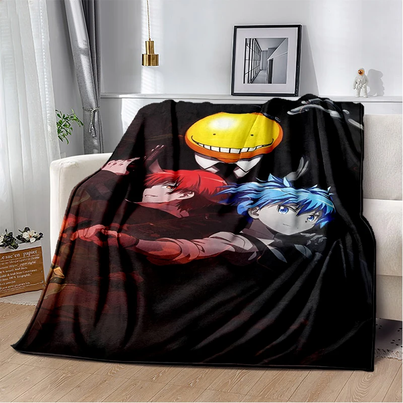 ثلاثية الأبعاد الكرتون اغتيال الفصول الدراسية أنيمي لينة الفانيلا البطانيات ، رمي بطانية مريحة للأسرة أريكة غرفة نوم المنزل الاطفال هدية