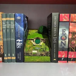 DIY Bookend Stand Book Shelf Insert Decorative Bookend Microlandscape Books Ornaments Booknook Book Shelf Insert Decors