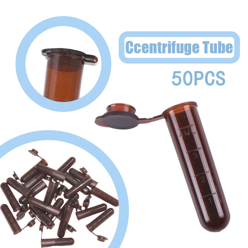 

5ml 50pcs Centrifuge Tube Disposable Centrifuge Snap Cap Laboratory Test Vial Clear Plastic Vials Container Laboratory Supplie