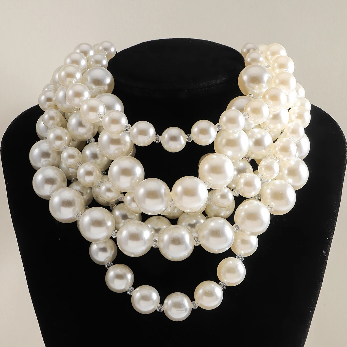 Exaggerated necklace imitation pearl necklace Elegant multi-layered pearl necklace wedding banquet party accessories for Women