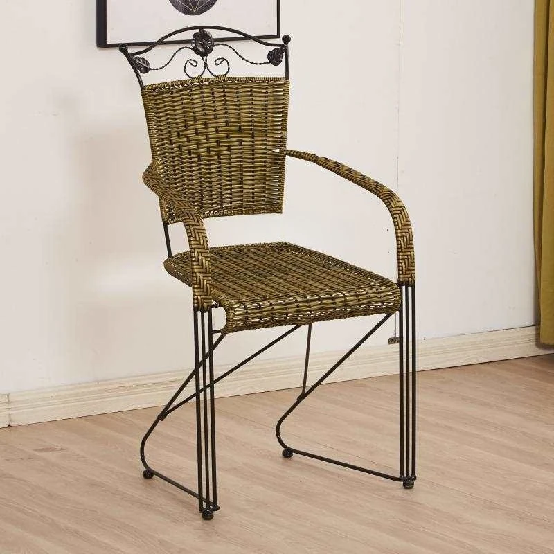 Rattan chair light luxury chair ins bedroom simple single rattan wrought iron balcony leisure chair
