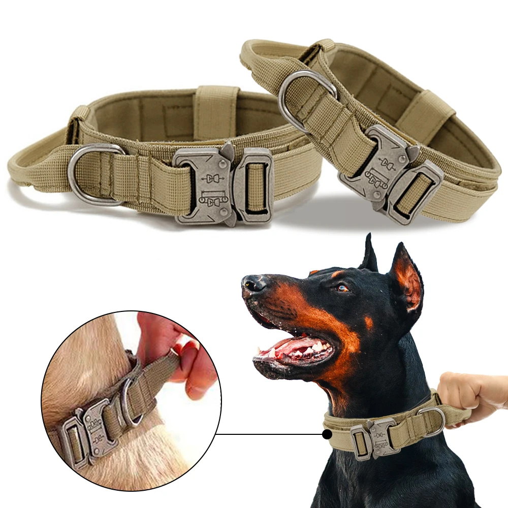 Collare per cani tattico della polizia militare regolabile Duarable Nylon German Shepard per accessori per animali domestici da addestramento a