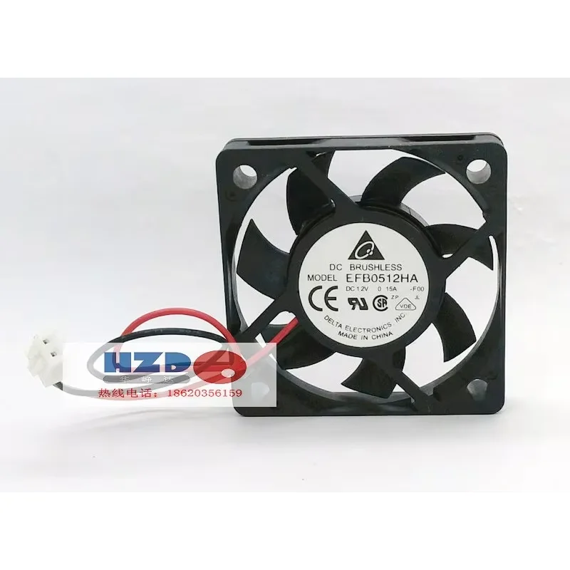 Delta Electronics EFB0512HA F00 DC 12V 0.15A 50x50x10mm Ventilador de refrigeración de servidor de 2 cables