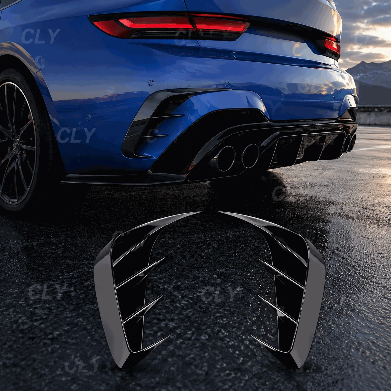 

Car Rear Bumper Lip Spoiler For BMW 3 Series G20 M-Sport 320e 330e 318i 320i 325i 330i 340i 2019-2022 Air Vent Outlet Cover Trim