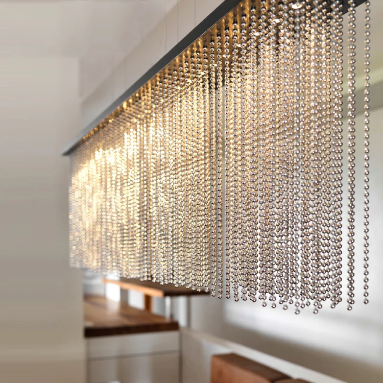 Tirai Rantai Bola Logam Perak Dekoratif